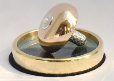 Velouria display set with brass ring, glass base, and felt
