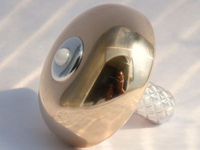 Velouria bronze spinning top studio portrait