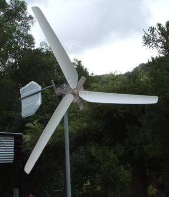 Windmill mounted for early testing